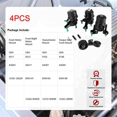 Motor Mounts Set 4PCS For Toyota Camry 2.4L 2002- 2005 2006 for Automatic Trans - Image 1 of 4