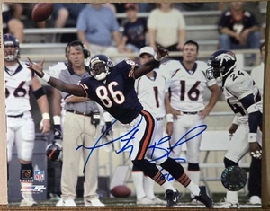 Foto firmada por Marty Booker de 8x10 de los Chicago Bears - Imagen 1 de 2