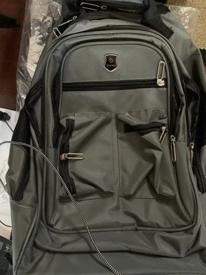 Mochila grande con ruedas 15" CINCO bolsillos con cremallera NUEVA Foto 1 de 4