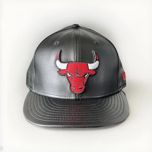 [70344042] Mens New Era NBA 59Fifty Faux Leather Fitted Cap Chicago Bulls 7 1/8 - Picture 1 of 4