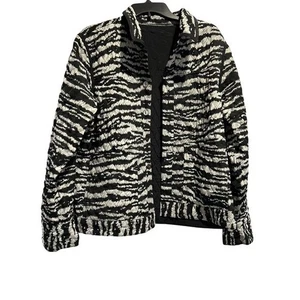 Koos of Course Women's Quilted Jacket Size L Animal Print Button Up Boho Artsy - Picture 1 of 16