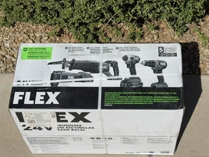 FLEX FXM404-2A Brushless 24v Li-Ion Cordless 4-Tool Power Tool Combo Kit - Picture 1 of 5