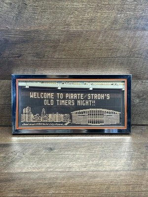 Vintage Pittsburgh Pirates Metal Framed Picture Three Rivers Stadium-15 X 7in - Image 1 of 4
