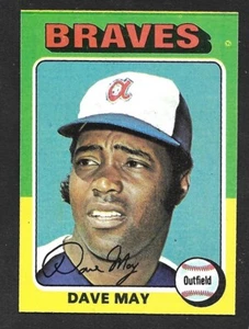 Topps Mini #650 1975 Dave May Atlanta Braves como nuevo - Imagen 1 de 2