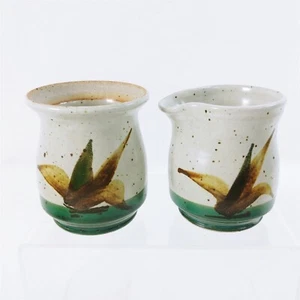 Zucker Milchkännchen Set Studiokeramik Vintage Steinzeug Kunsthandwerk gepunzt - Bild 1 von 9