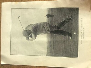 Antique Golf Memorabilia Photo of James Braid Golfing Print How to Play Iron - Picture 1 of 1
