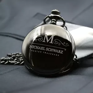 Taschenuhr mit Gravur Geschenk Trauzeuge Vatertag Bester Bruder Taschenuhr AURUM - Bild 1 von 10