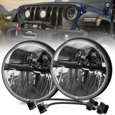 7" Inch Round LED Headlight Reflector Hi-Lo Beam Fit for Jeep Wrangler JK TJ LJ - image 1 of 4