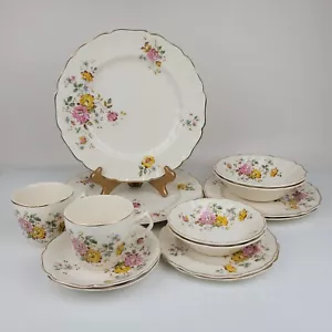 x14 Antique Johnson Brothers Old Chelsea Made In England Dinner Set for 2 - rare - Picture 1 of 23