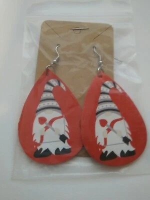 VALENTINE'S DAY GNOME W GRAY & WHITE STRIPED HAT HOLDING ARROW PU LEATHE - Image 1 of 2