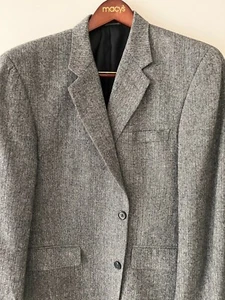 Tasso Elba Men's Regular-Fit Gray Blazer 44R CAMEL HAIR - Picture 1 of 5