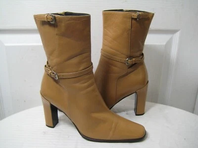 JIL SANDER Nude Leather Heel Ankle Boot Shoes Women's Size 38 / 7 - Изображение 1 из 4