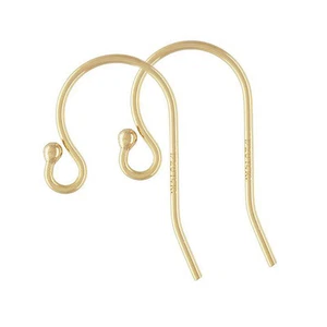 10Pcs 14k Gold Filled Shepherd French Hook Earring Ear Wire Ball Findings - Bild 1 von 1