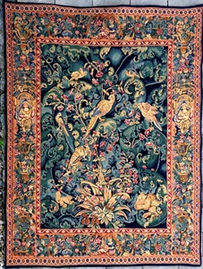 Tapiz decorativo, probablemente reproducción de un tapiz belga 14. Jhdt - Imagen 1 de 3