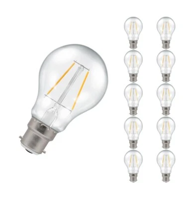 10x LED Bulb 6W B22 Bayonet GLS Lamp Filament Light Bulbs Warm White 6w=50w - Image 1 of 2