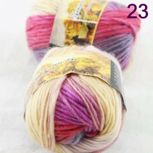 NEW Lot of 2x50g Balls Chunky Hand Coarse Knitting Rainbows Shawls Wool Yarn 823 - Picture 1 of 12
