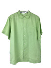 Tommy Bahama Sea Glass Camp 100% Linen Short Sleeve Green Lime Size M