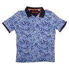 Robert Graham Amaro Classic Fit Short Sleeve Polo Shirt Size Large Blue Floral