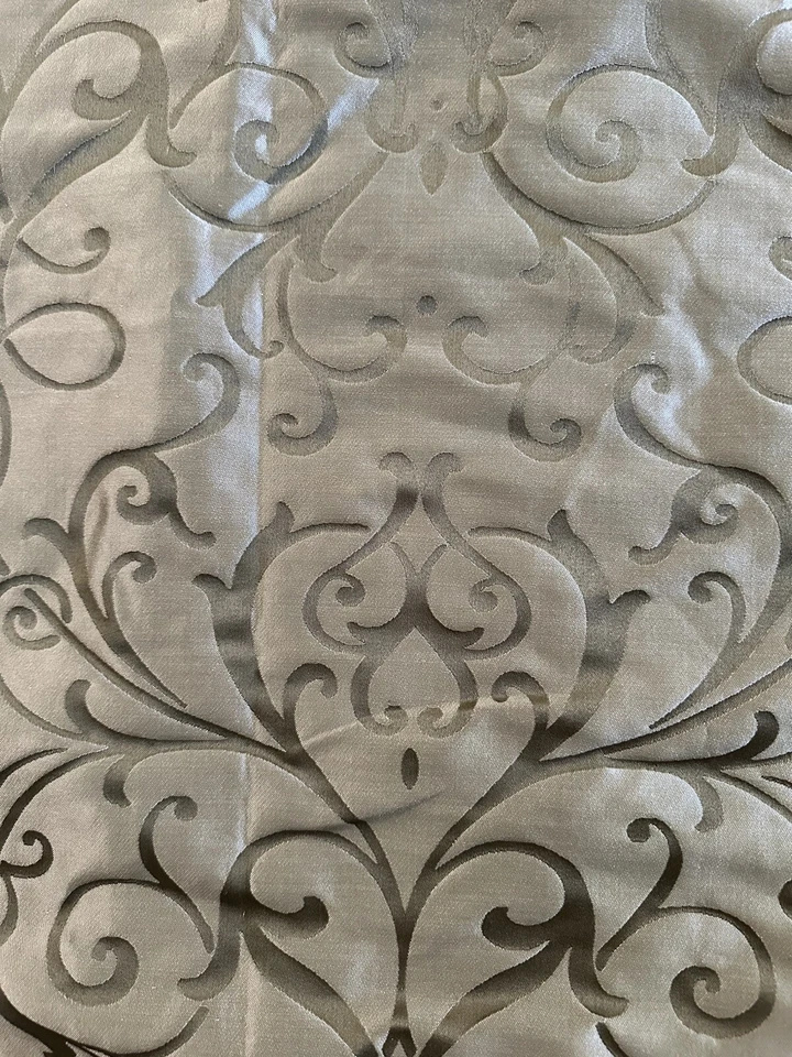 2 Nobility Curtain Panels Jacquard Shimmery Gold Paisley Lined Rod Pocket 83"X45 - Image 1 of 4