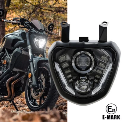 For Yamaha MT-07 FZ-07 2014 2015 2016 2017 Motorcycle Front LED Headlight DRL - Image 1 of 4