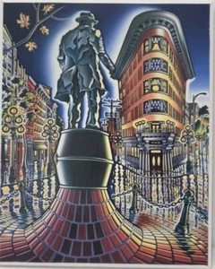 Gassy Jack Druck 7,5"X6" Kunst Plakette Wanddekor signiert vom Künstler Sam Logan - Bild 1 von 11