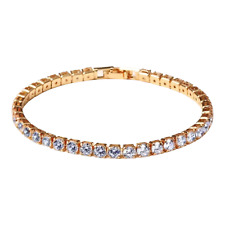 Gold Plated Tennis Bracelet With AAA Cubic Zirconia For Women,  Hip Hop Jewelry