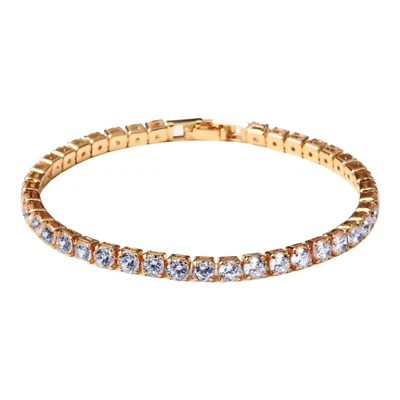 Gold Plated Tennis Bracelet With AAA Cubic Zirconia For Women,  Hip Hop Jewelry - Image 1 of 4
