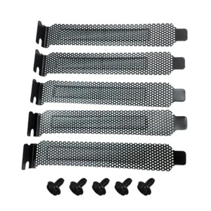 5Pcs PC Case PCI Expansion Slot Back Plate Cover Dust Filter Hard Steel Blank - Afbeelding 1 van 8
