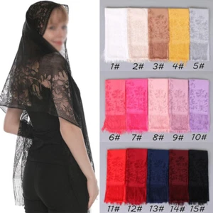 Lace Veil Polyester Scarf Shawls Embroidered Scarf Hijab Women Hollow Headscarf - Picture 1 of 27