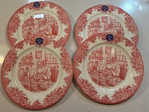 Nuevo Royal Stafford Santas Workshop Juego de 4 Platos de Cena Rojo Navidad Vacaciones - Imagen 1 de 8