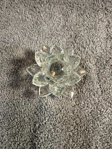 Vintage Cut Glass Flower Candle Holder - Picture 1 of 3