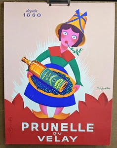 Carton publicitaire d'époque Prunelle du Velay /RSC72 - Picture 1 of 1