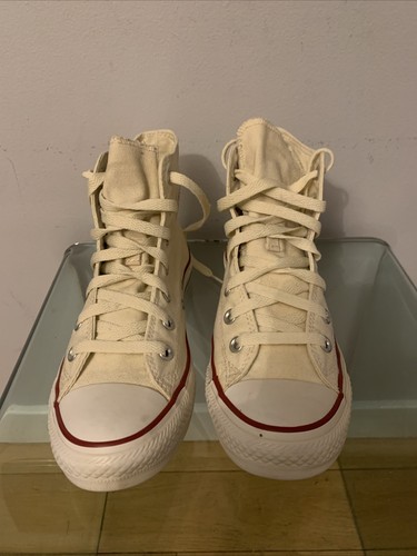 Converse All Star Hi Tops scarpe da ginnastica sneakers crema taglia UK 5 5
