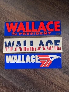 Juego de 3 pegatinas de parachoques vintage de 1968 y 1972 de George Wallace para presidente - Imagen 1 de 1