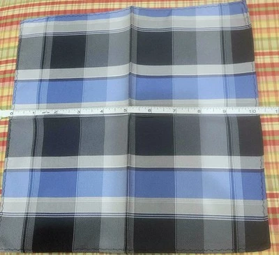 Cuadrado de bolsillo azul negro blanco a cuadros de 10" para hombre Foto 1 de 4
