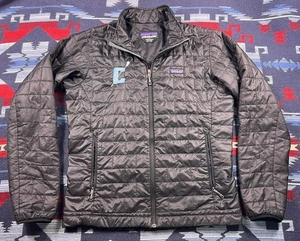 Patagonia Nano Puff Jacket Mens Medium Black Full Zip Primaloft Puffer Quilted - Picture 1 of 13