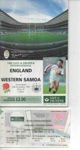 England v Western Samoa 1995 International @ Twickenham plus Ticket - Bild 1 von 1