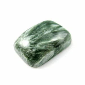 Gemstone Cabochon-Grade A+ Genuine Seraphinite Rectangle Cabochon Gem-12mm- 1 pc - Picture 1 of 1