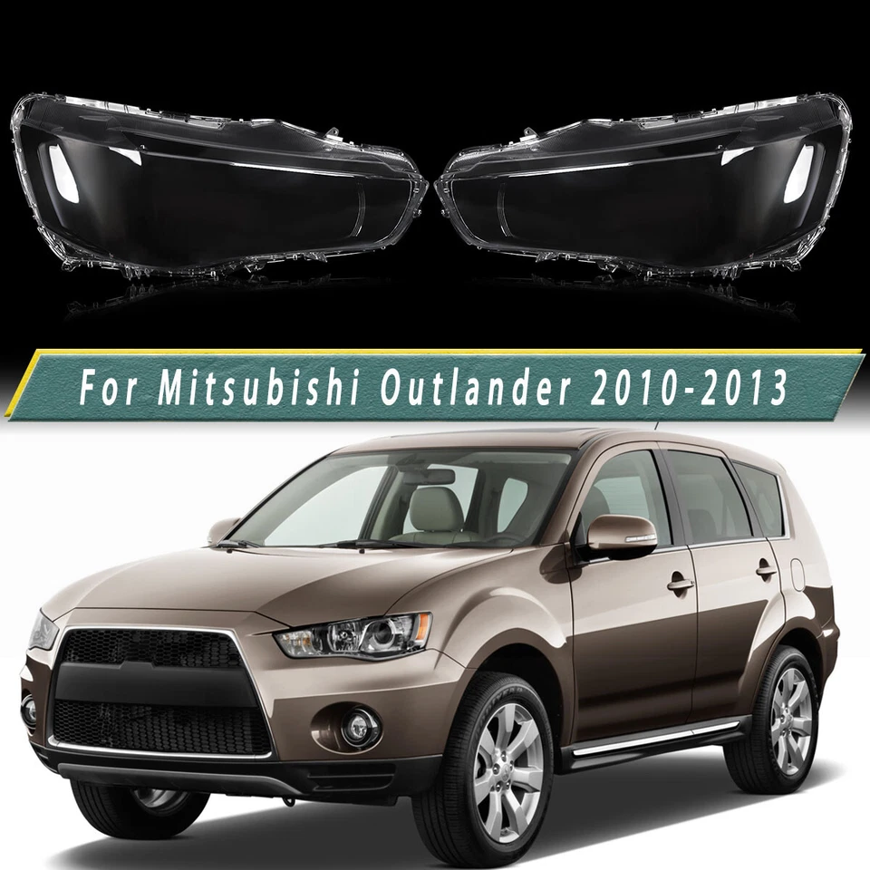 Front LH RH Headlight Lens Cover Shell Clear For 2010-2013 Mitsubishi Outlander Foto 1 de 4