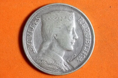 1931 Latvia 5 Lati Silver Coin #M18746 - Image 1 of 2