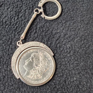 1885 Morgan Silver Dollar $1 Twirling Key Chain Collectible U.S. Historic Coin - Picture 1 of 17