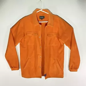Diamond Supply Jacket Men's Size Small Orange Fleece Button Up Sweater - Picture 1 of 14