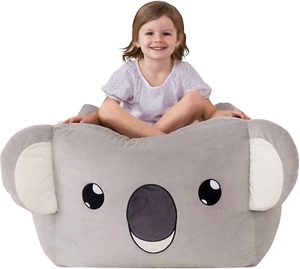 Stuffed Animal Storage Bean Bag Chairs for Kids, Velvet Extra Soft Beanbag Chair - Picture 1 of 12