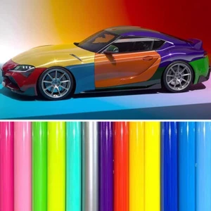 PET Super Gloss Metallic Glitter Vinyl Film Wrap Sticker Decal Air Bubble Free - Picture 1 of 53