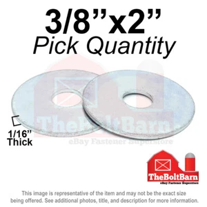 "Lavadoras guardabarros de 3/8""x2 1/16"" de espesor acero bajo en carbono zinc (elige la cantidad) - Imagen 1 de 2