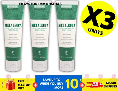 Esmalte dental blanqueador Melaleuca limpio sensible a la menta nueva etiqueta menta verde X 3 Foto 1 de 4