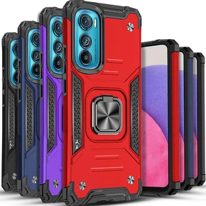 Funda protectora para teléfono Motorola Edge 2022 con soporte blindado + pantalla de vidrio templado - Imagen 1 de 35