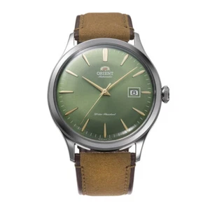 Orient Bambino Version 4 RA-AC0P01E10B Leather Automatic Green Watch - Picture 1 of 3