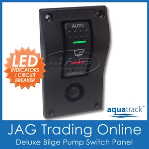 12V DELUXE LED ROCKER BILGE PUMP SWITCH PANEL & CIRCUIT BREAKER - AUTO/OFF/(MAN) - Picture 1 of 4