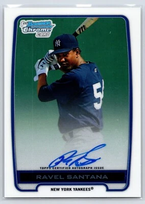 2012 Bowman Chrome Ravel Santana #BCA-RS 1st Bowman Auto - Image 1 of 2